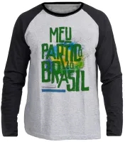 Camiseta manga longa Infantil ou Adulto Bolsonaro meu partido Brasil ele sim - Foto 3