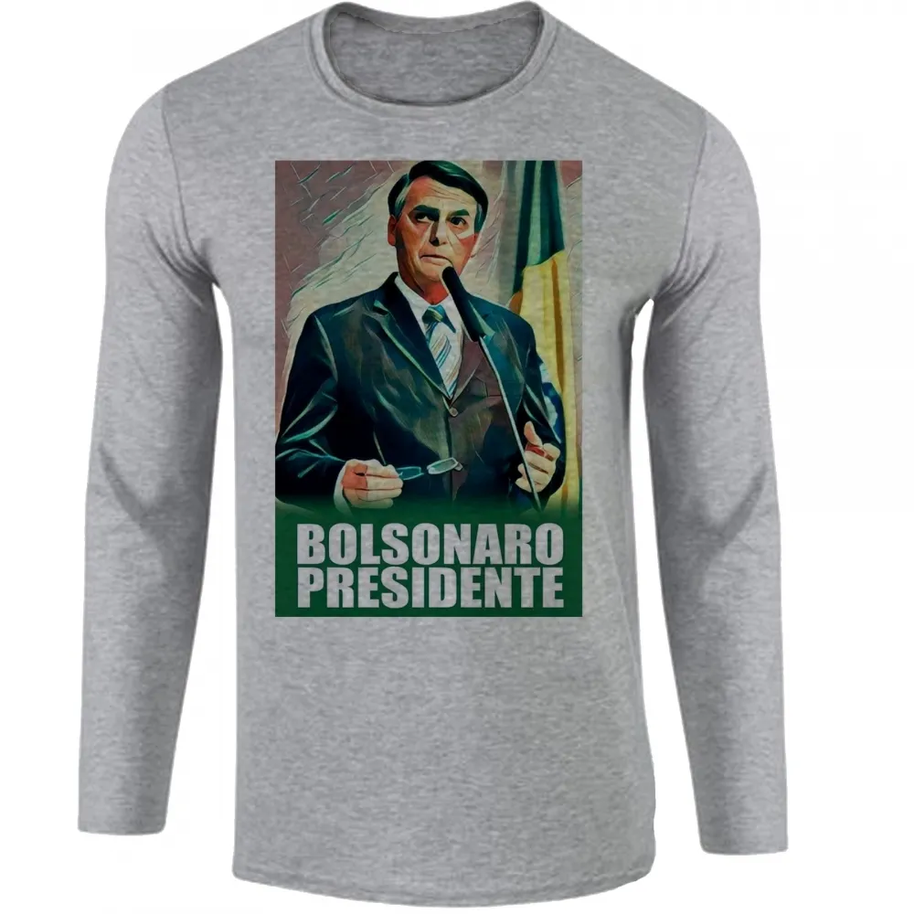 Camiseta manga longa Infantil ou Adulto bolsonaro pintura Imagem
