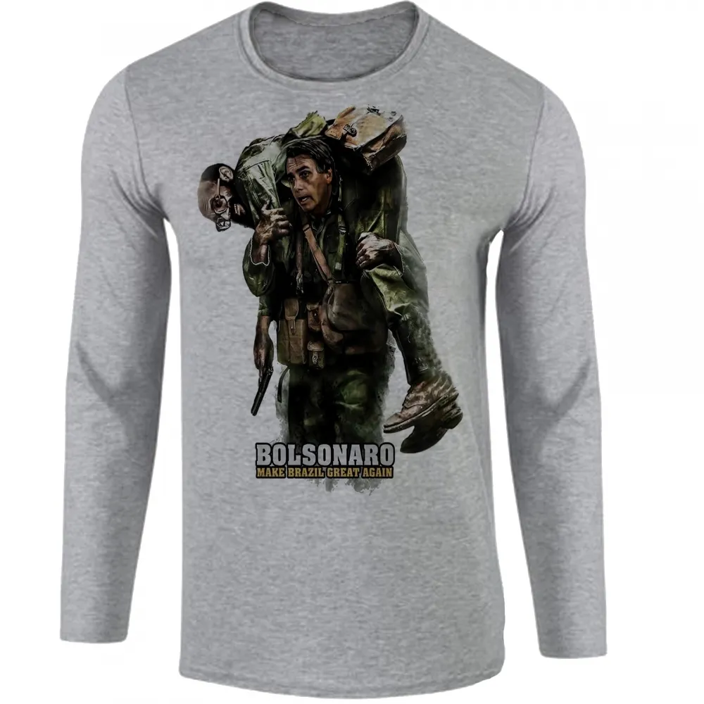 Camiseta manga longa Infantil ou Adulto bolsonaro resgate Eneas Carneiro