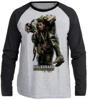 Camiseta manga longa Infantil ou Adulto bolsonaro resgate Eneas Carneiro - Foto 3