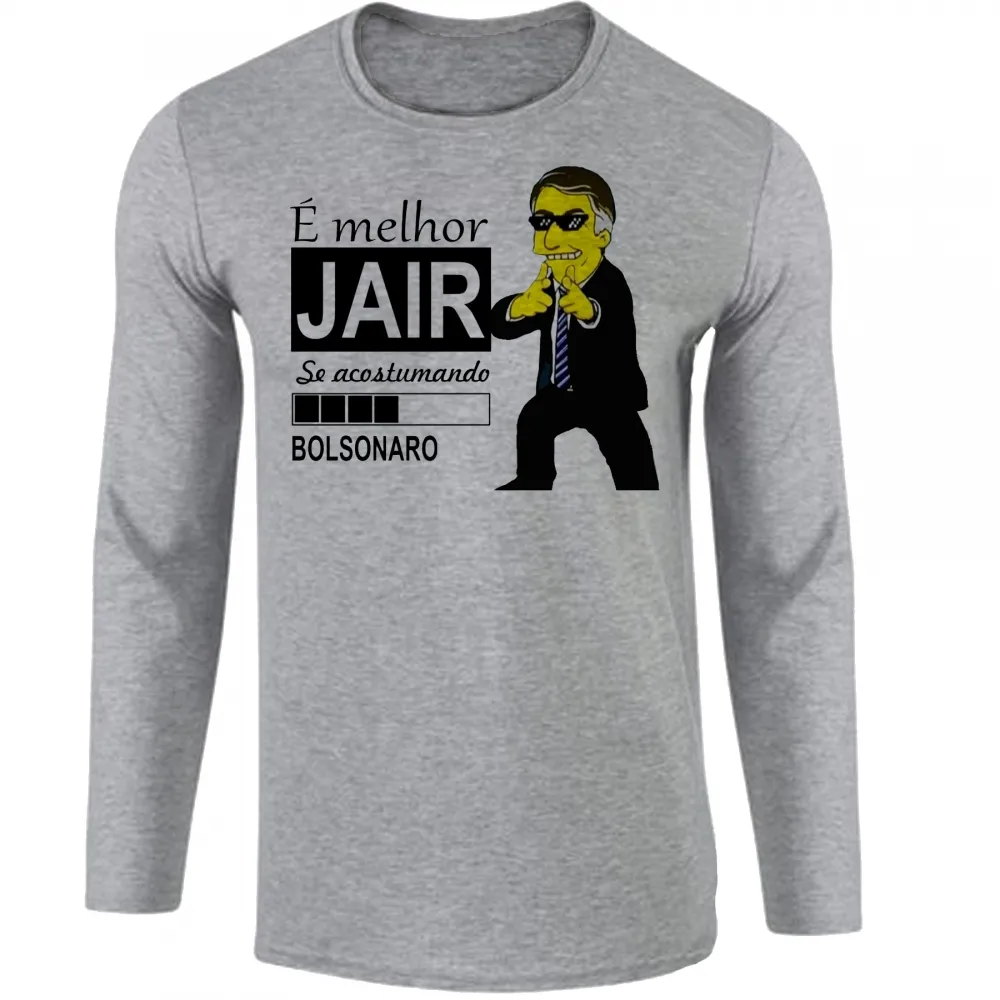 Camiseta manga longa Infantil ou Adulto Bolsonaro Simpsons Melhor Jair acotumando Imagem