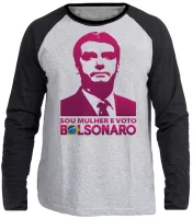 Camiseta manga longa Infantil ou Adulto Bolsonaro sou mulher e voto - Foto 3