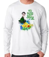 Camiseta manga longa Infantil ou Adulto Bolsonaro tanque meu partido Brasil - Foto 2