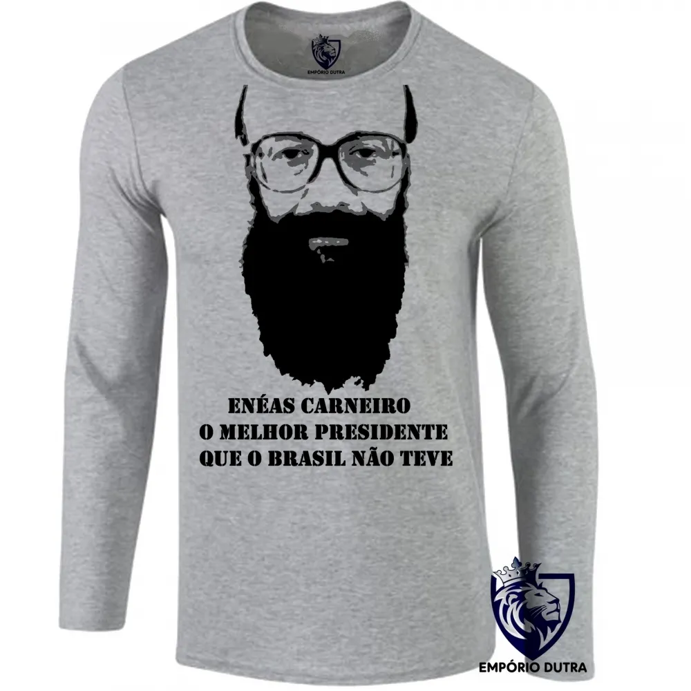 Camiseta manga longa Infantil ou Adulto Enéas Carneiro melhor presidente Brasil