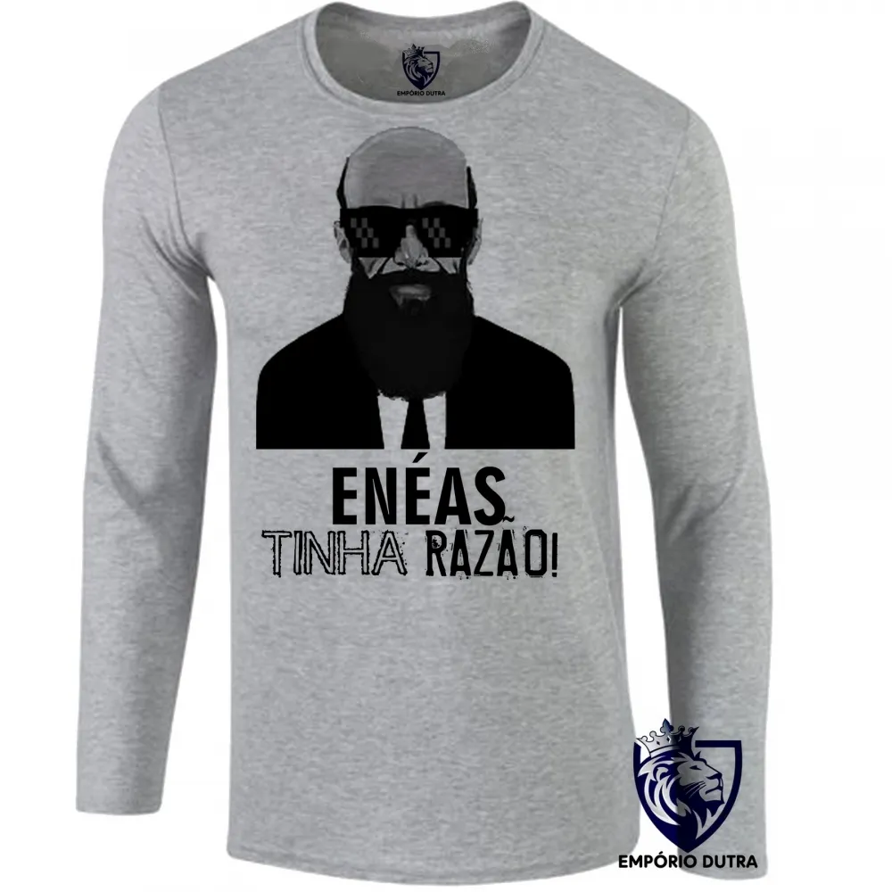 Camiseta manga longa Infantil ou Adulto Enéas Carneiro tinha razão direita Imagem