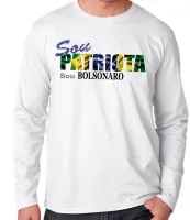 Camiseta manga longa Infantil ou Adulto patriota Brasil Jair bolsonaro Brasileiro - Foto 2