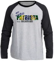 Camiseta manga longa Infantil ou Adulto patriota Brasil Jair bolsonaro Brasileiro - Foto 3