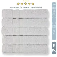 Kit 5 Toalhas de banho para Hoteis Super Grossa Felpuda e Macias 100% Algodão Beka Luxo Branco - Foto 2