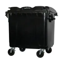 Container de Lixo ou Lixeira  Gruplast em Plástico  1000L  Preto