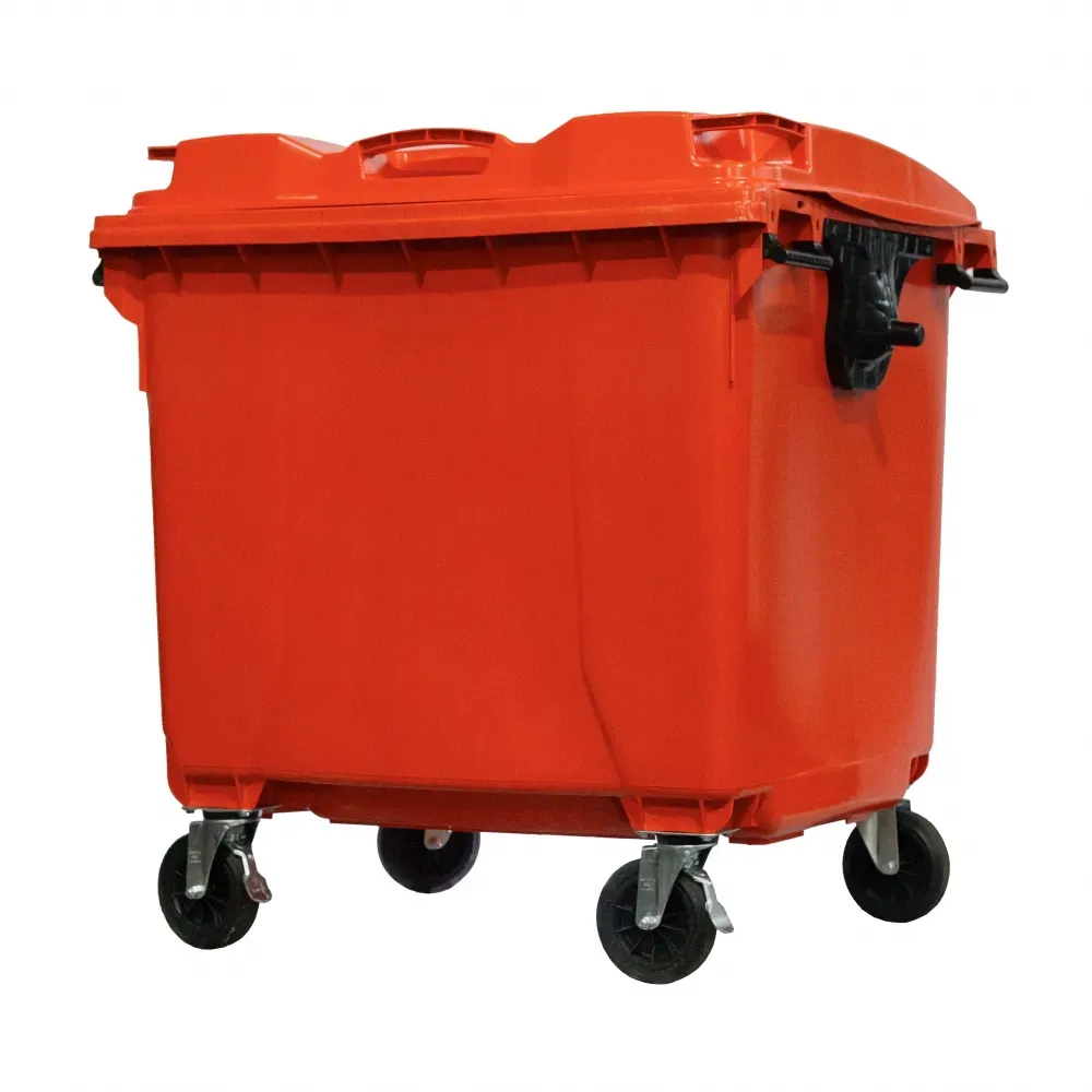 Container de Lixo ou Lixeira  Gruplast em Plástico  1000L Laranja Imagem