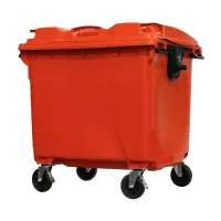 Container de Lixo ou Lixeira  Gruplast em Plástico  1000L Laranja