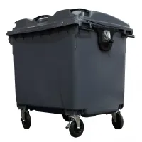 Container de Lixo ou Lixeira  Gruplast em Plástico  1000L Cinza