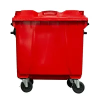 Container de Lixo ou Lixeira  Gruplast em Plástico  1000L Vermelho - Foto 2