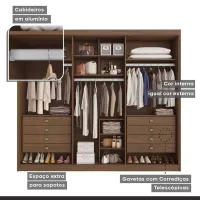 Roupeiro Bérgamo 06 Portas - Conquista  - Foto 4