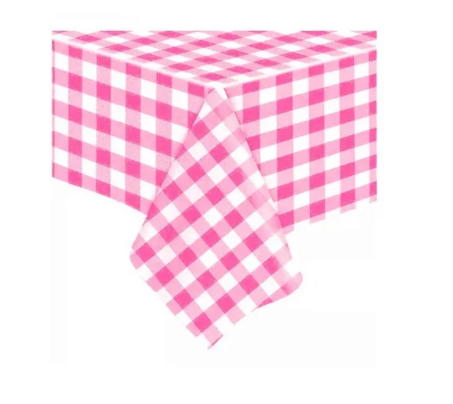 Toalha Perolizada 78X78cm Xadrez Rosa C/10