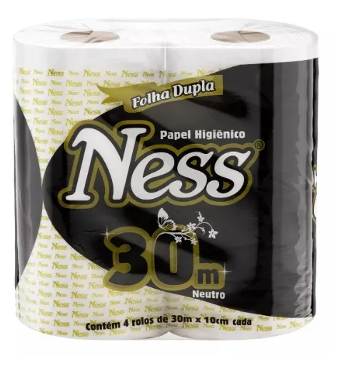 Papel Higiênico Ness Folha Dupla Fardo 16X4un