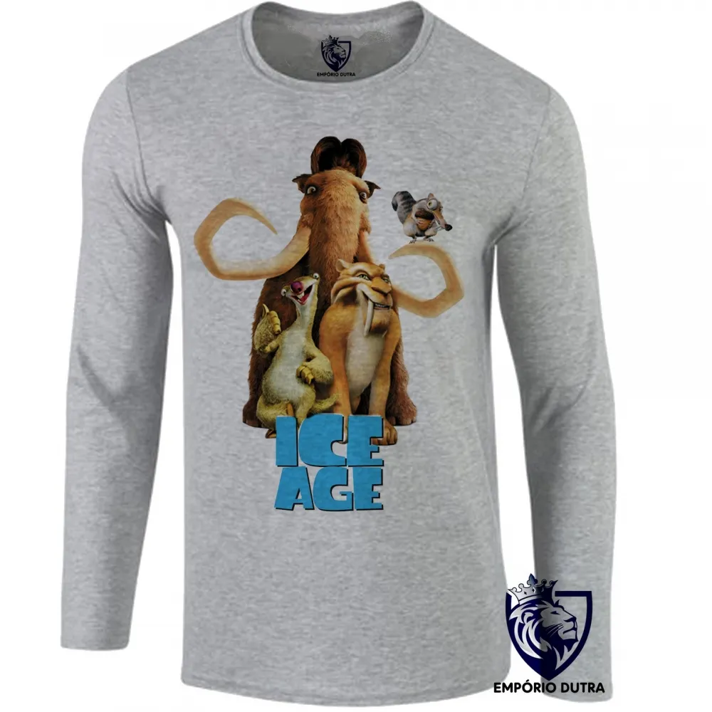 Camiseta manga longa Infantil ou Adulto A Era do gelo