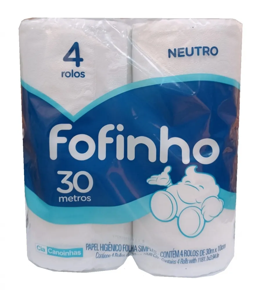 Papel Higiênico Fofinho Folha Simples Fardo 16X4un