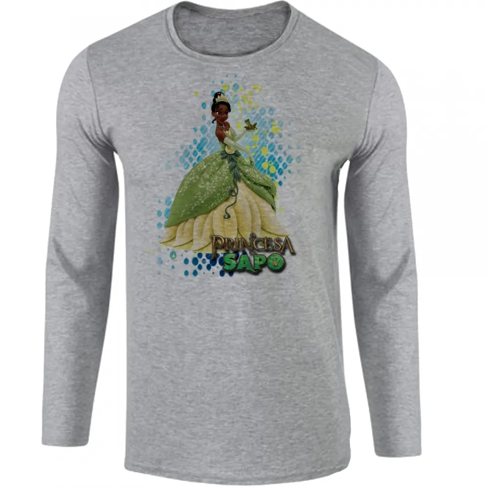 Camiseta manga longa Infantil ou Adulto A Princesa e o Sapo