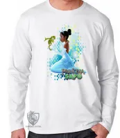 Camiseta manga longa Infantil ou Adulto A princesa e o Sapo vestido - Foto 2