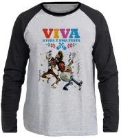 Camiseta manga longa Infantil ou Adulto A vida é uma festa - Foto 3