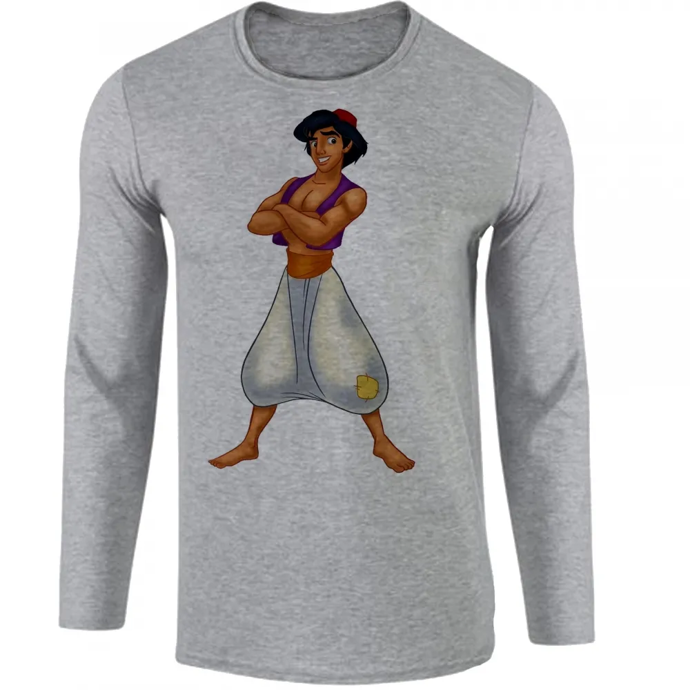 Camiseta manga longa Infantil ou Adulto Aladim disney jasmine namorado
