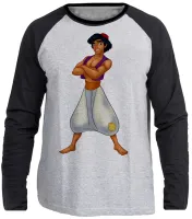 Camiseta manga longa Infantil ou Adulto Aladim disney jasmine namorado - Foto 3