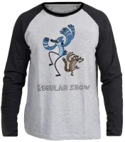 Camiseta manga longa Infantil ou Adulto Apenas show modercai rigby dança - Foto 3