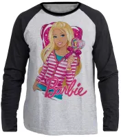 Camiseta manga longa Infantil ou Adulto Barbie coração boneca - Foto 3