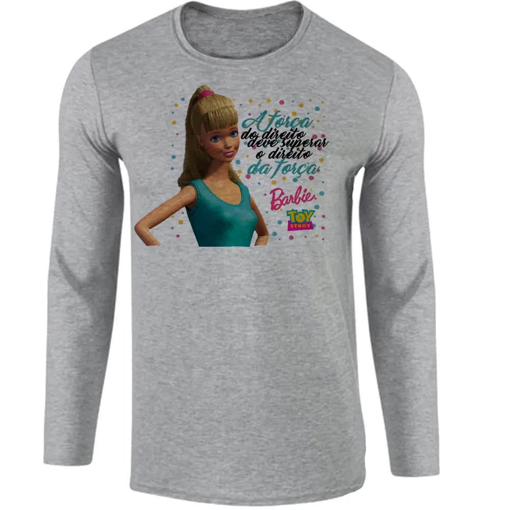 Camiseta manga longa Infantil ou Adulto Barbie toy story direito da força
