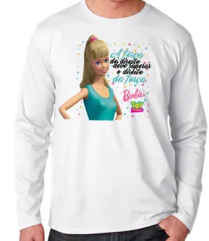 Camiseta manga longa Infantil ou Adulto Barbie toy story direito da força - Foto 2