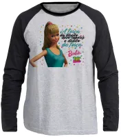 Camiseta manga longa Infantil ou Adulto Barbie toy story direito da força - Foto 3