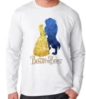 Camiseta manga longa Infantil ou Adulto Beauty and the Beast bela fera disney - Foto 2