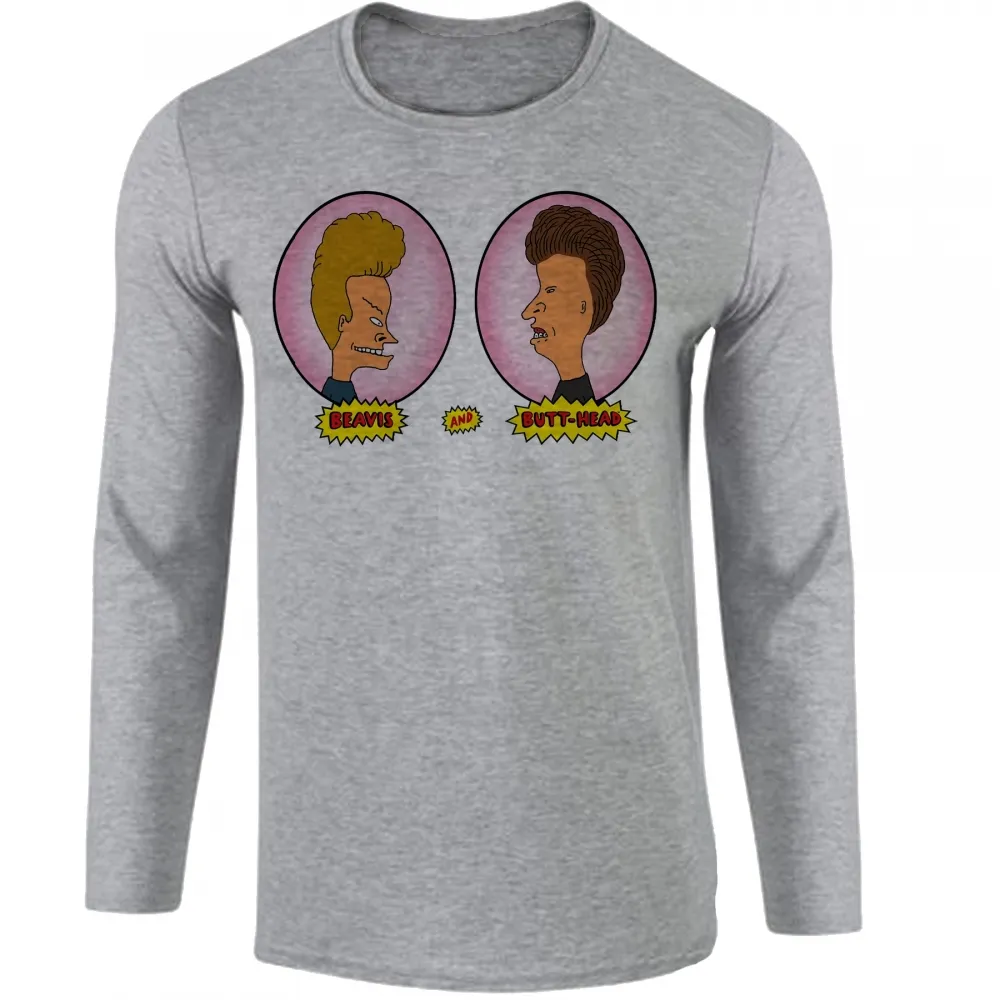 Camiseta manga longa Infantil ou Adulto Beavis and Butt head balões rosa