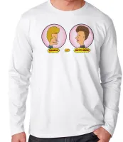 Camiseta manga longa Infantil ou Adulto Beavis and Butt head balões rosa - Foto 2