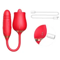 Vibrador Duplo Oral Língua e Ponto-G Vai e Vem 10 Vibrações USB - VB124 - Foto 7