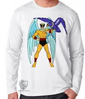 Camiseta manga longa Infantil ou Adulto birdman homem passaro desenho antigo - Foto 2