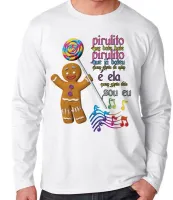 Camiseta manga longa Infantil ou Adulto Biscoito shrek cantando pirulito que bate bate - Foto 2