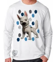 Camiseta manga longa Infantil ou Adulto Bolt manchas cachorro dog cão - Foto 2