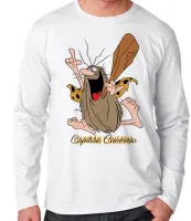 Camiseta manga longa Infantil ou Adulto Capitão Caverna super heroi antigo - Foto 2