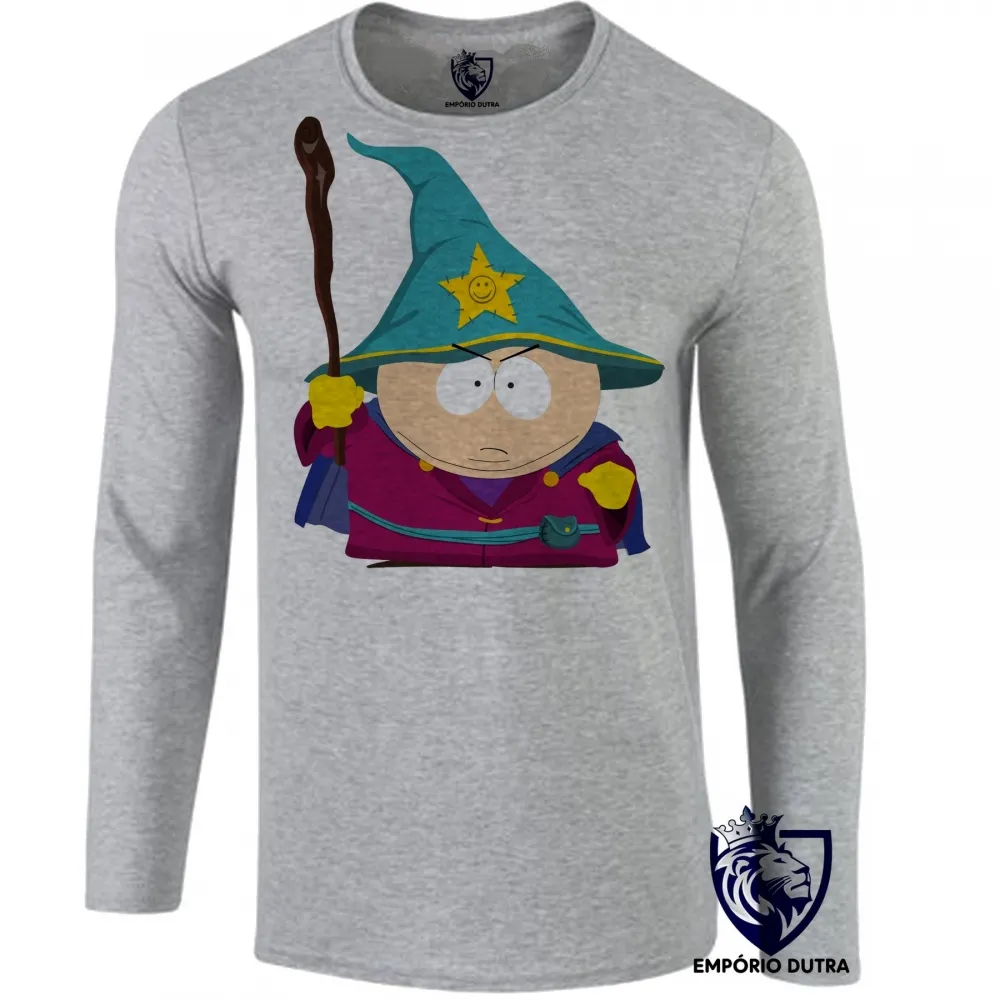 Camiseta manga longa Infantil ou Adulto cartman south park desenho cartoon Imagem
