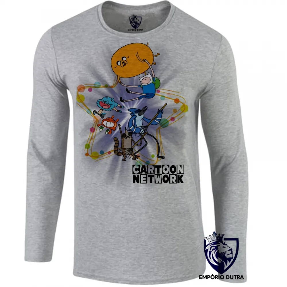 Camiseta manga longa Infantil ou Adulto Cartoon Network personagens desenho