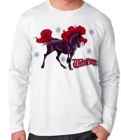 Camiseta manga longa Infantil ou Adulto Cavalo de Fogo sozinho - Foto 2