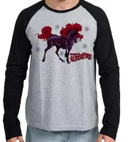 Camiseta manga longa Infantil ou Adulto Cavalo de Fogo sozinho - Foto 3
