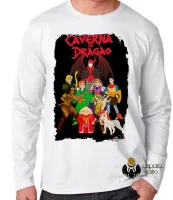 Camiseta manga longa Infantil ou Adulto Caverna do dragão mestre magos turma - Foto 2