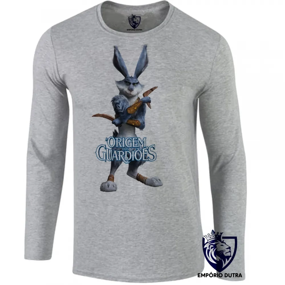 Camiseta manga longa Infantil ou Adulto Coelhão a origem dos guardiões