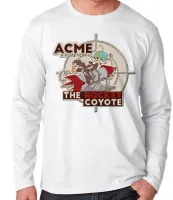 Camiseta manga longa Infantil ou Adulto Coiote ACME foguete papaleguas - Foto 2