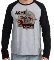 Camiseta manga longa Infantil ou Adulto Coiote ACME foguete papaleguas - Foto 3