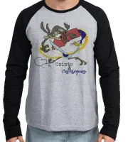 Camiseta manga longa Infantil ou Adulto Coiote e Papaléguas foguete - Foto 3