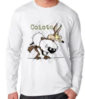 Camiseta manga longa Infantil ou Adulto Coiote ovelha papaleguas acme - Foto 2